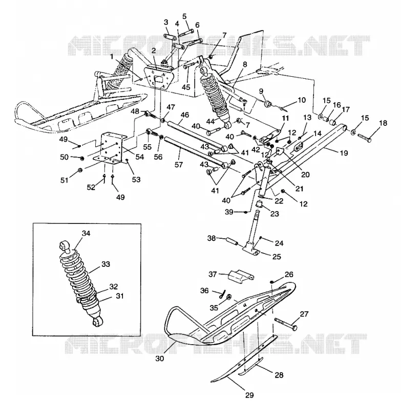 FRONT SUSPENSION AND SKI CLASSIC 0973865 (4938463846A013)