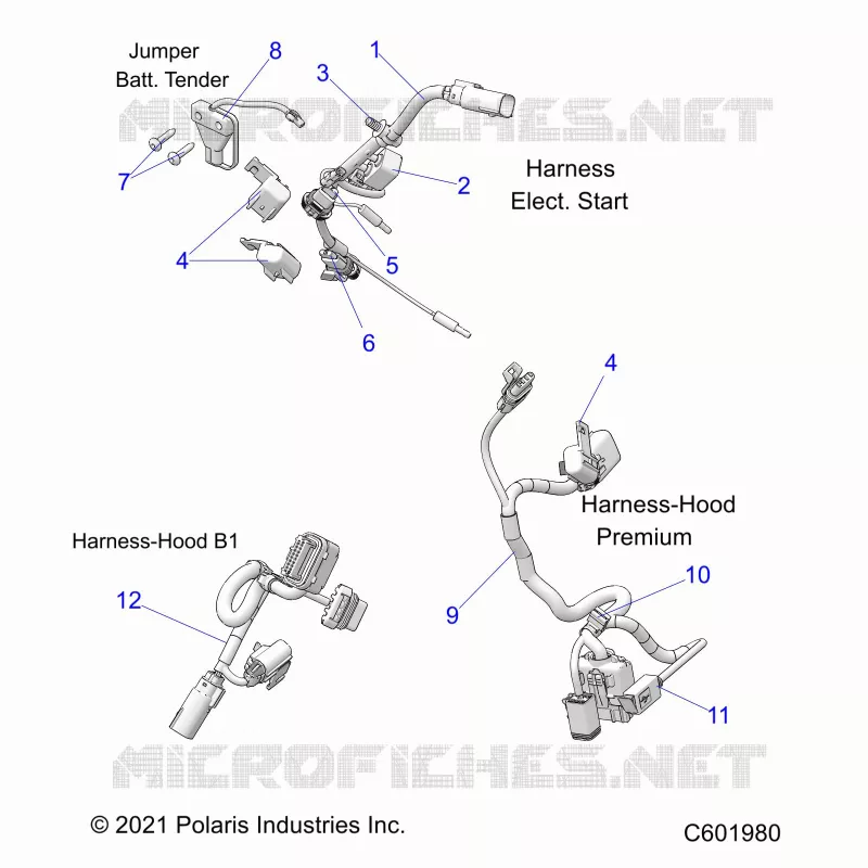 ELEKTRIC, WIRE HARNESS, HOOD, ELEC. START