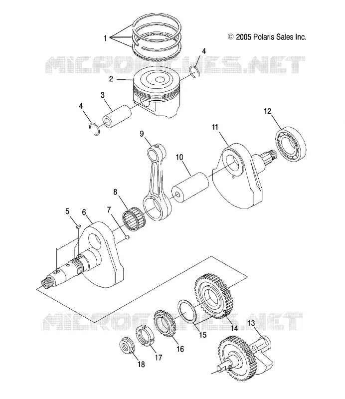 MOTOR, KURBELWELLE AND KOLBEN