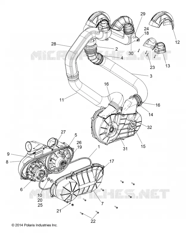 ANTRIEB, CLUTCH COVER AND DUCTING