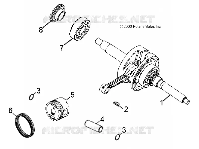 MOTOR, KURBELWELLE AND KOLBEN