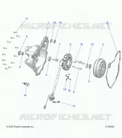 ENGINE, STATOR COVER AND FLYRAD