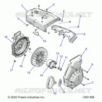 ENGINE, BLOWER HOUSING AND RÃŒCKZUG STARTER