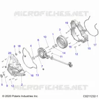 ENGINE, STATOR COVER AND FLYRAD