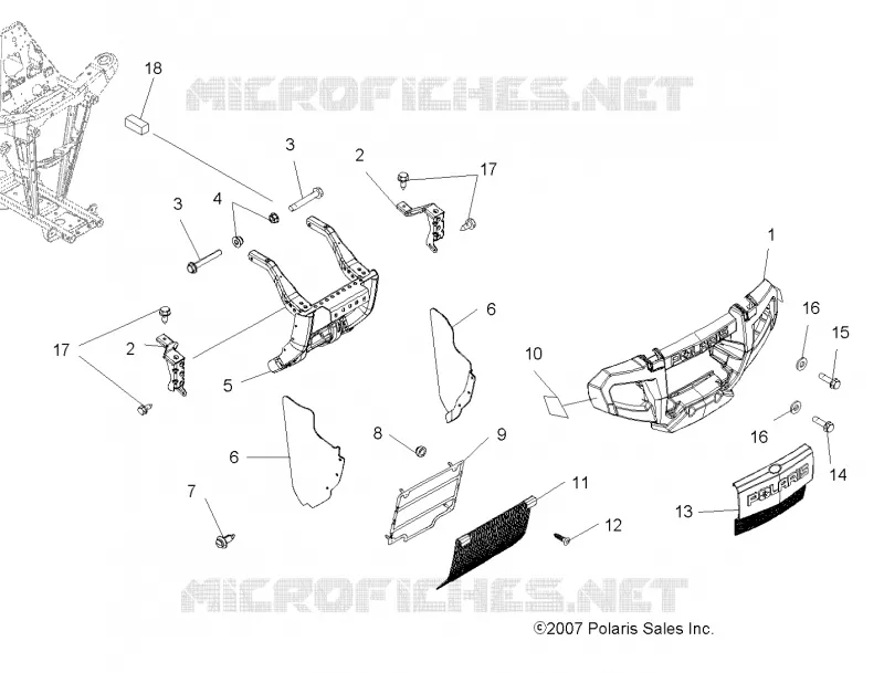 FRONTSTOSSSTANGE AND MOUNTING