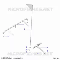 BODY, ACCESSORY BUMPER, FLAG, AND PASS HANDLE