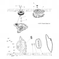 ENGINE, STATOR COVER AND SCHWUNGRAD