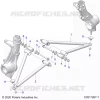 SUSPENSION, A-ARM AND STREBE MOUNTING