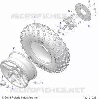 WHEELS, FRONT TIRE AND BRAKE DISC