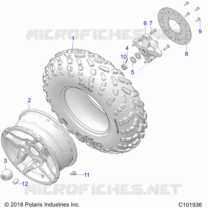 WHEELS, FRONT TIRE AND BRAKE DISC