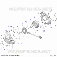 ENGINE, STATOR COVER AND FLYRAD