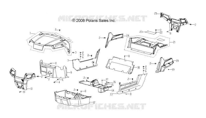 HAUBE, BUMPERS, PANELS, FLOOR AND RACK