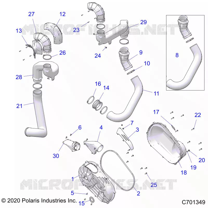 ANTRIEB, CLUTCH COVER AND DUCTING