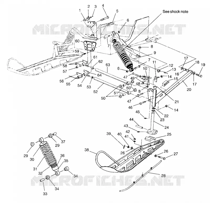 FRONT SUSPENSION AND SKI ULTRA SP 0960678 AND EUROPEAN ULTRA SP E960678 (4937083708B001)