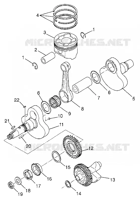 KURBELWELLE AND KOLBEN MAGNUM 4X4 W97AC42A, SWEDISH MAGNUM 4X4 S97AC42E AND (4940834083C014)