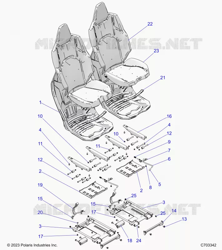SITZ ASM. AND SLIDER, FRONT