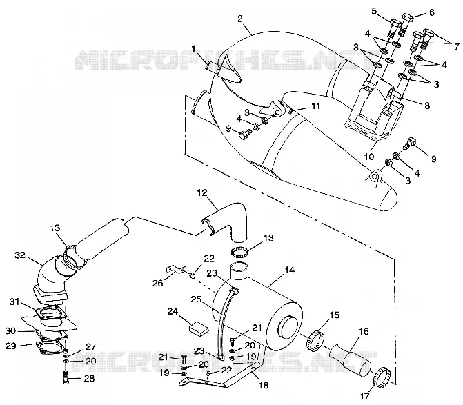 ABGASSYSTEM SLTX B974590 and INTL. SLTX I974590 (4941214121B004)