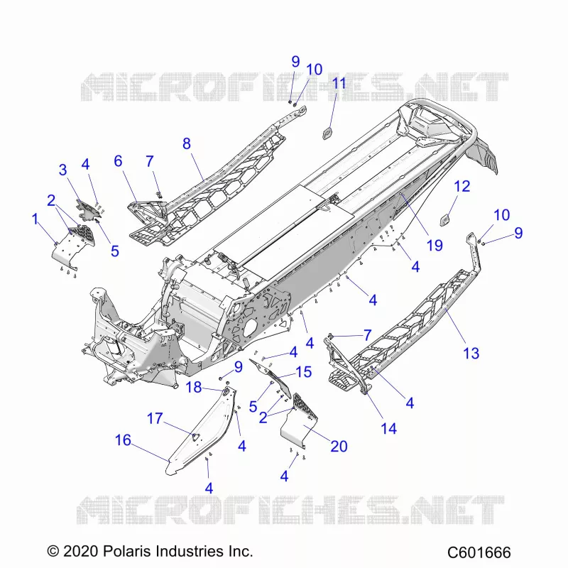 CHASSIS, CLUTCH GUARD, FOOTRESTS, AND RUNNINGBOARDS