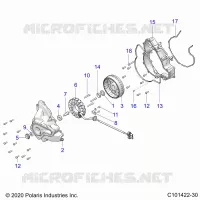 ENGINE, STATOR COVER AND FLYRAD