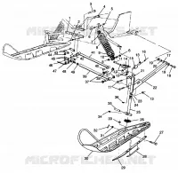 FRONT SUSPENSION AND SKI WIDETRAK LX 0982065 AND EUROPEAN WIDETRAK LX E9820 (4943884388B001)