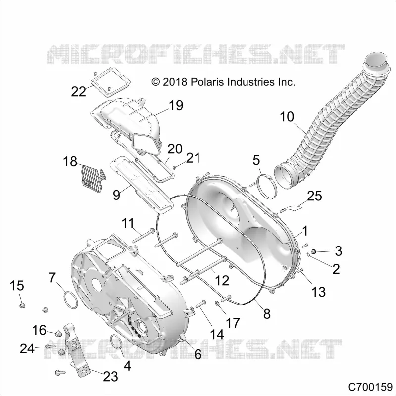 DRIVE TRAIN, CLUTCH COVER AND DUCTING