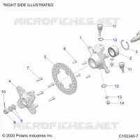 FRONT SUSPENSION HUB, KNUCKLE AND BRAKE DISC