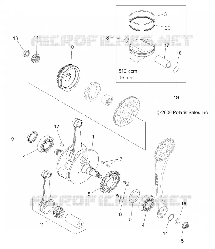 MOTOR, KURBELWELLE AND KOLBEN