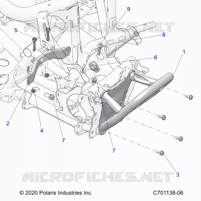 CHASSIS, MOUNTING, FRONT GEARCASE AND BUMPER VORNE