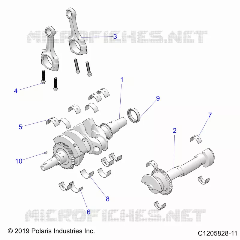 ENGINE, KURBELWELLE AND BEARINGS