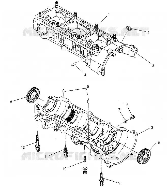 CRANKCASE ASSEMBLY XLT TOURING 0952857 AND  EUROPEAN XLT TOURING E952857 (4929172917C007)