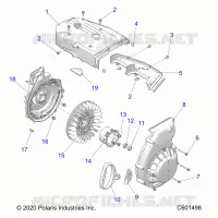 ENGINE, BLOWER HOUSING AND RÃŒCKZUG STARTER