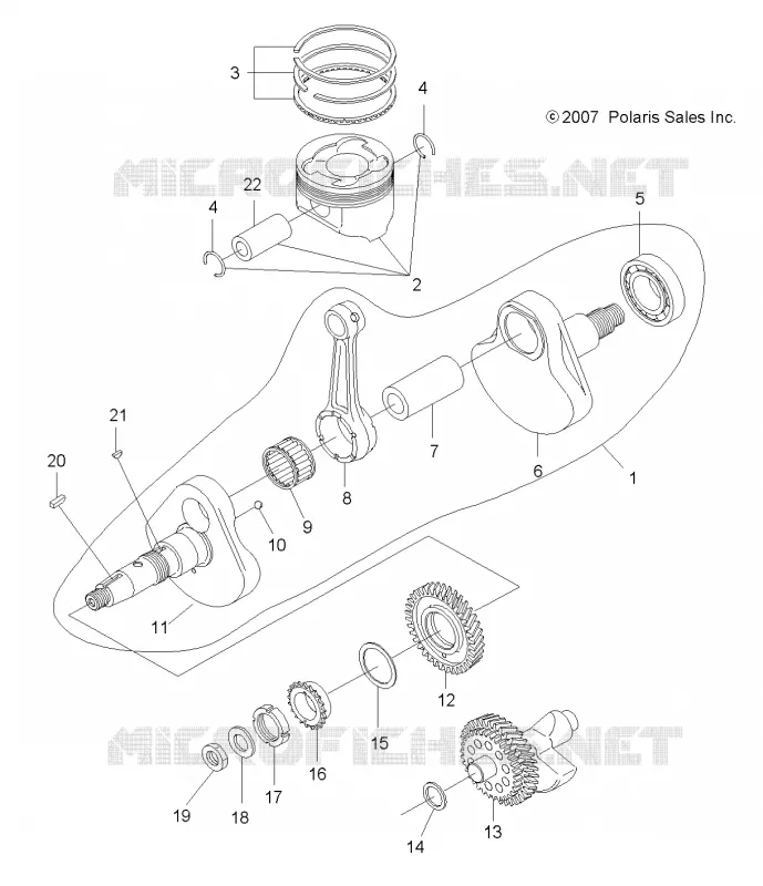 MOTOR, KURBELWELLE AND KOLBEN