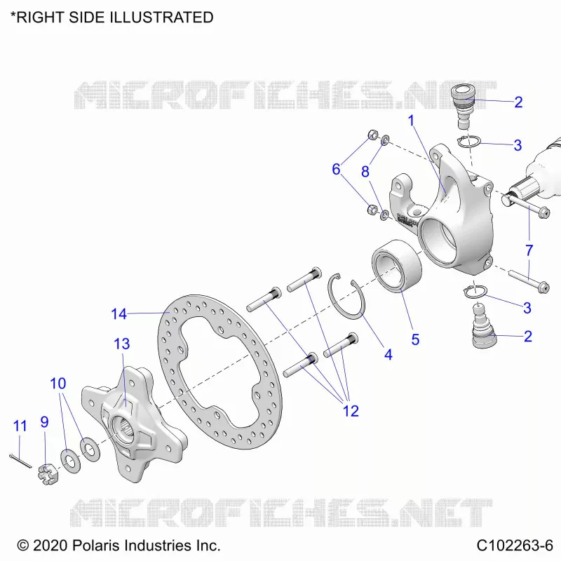 FRONT SUSPENSION HUB, KNUCKLE AND BRAKE DISC