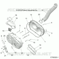 DRIVE TRAIN, CLUTCH COVER AND DUCTING