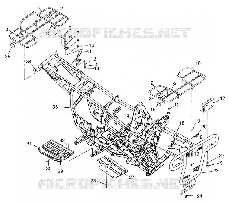 BUMPER / GEPÄCHTRÄGER MOUNTING MAGNUM 4X4 W97AC42A, SWEDISH MAGNUM 4X4 S97AC42E AND N (4940834083A007)
