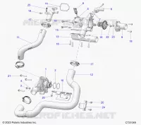 MOTOR, COOLANT PUMP AND THERMOSTAT