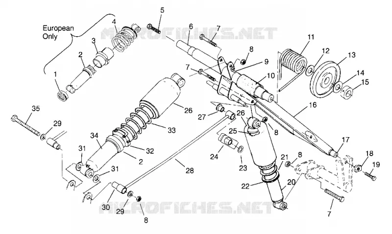 HINTER Drehmomentarm XLT TOURING 0963357 and EUROPEAN XLT TOURING E963357 (4931923192B014)
