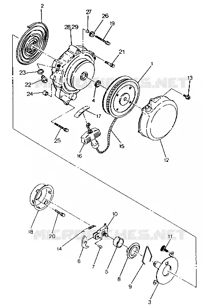 RÜCKZUG ANLASSER ASSEMBLY Trail Boss / W928527 (4922892289039A)