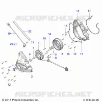 ENGINE, STATOR COVER AND SCHWUNGRAD
