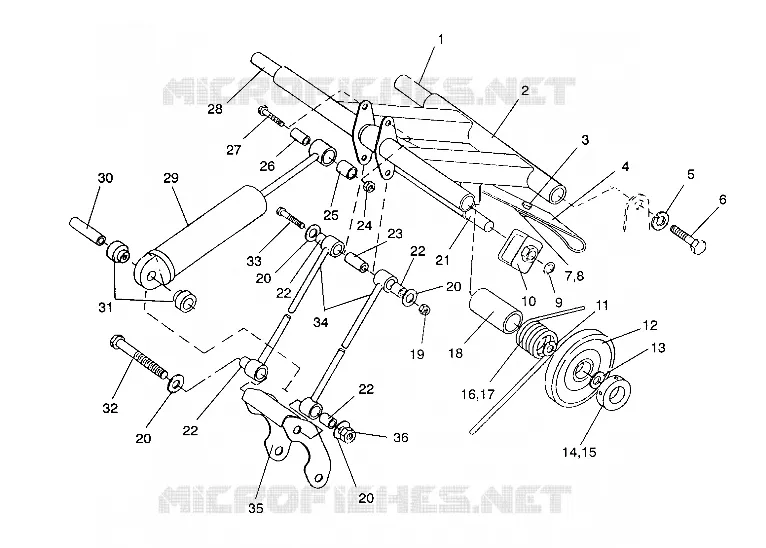 HINTER Drehmomentarm 440 XCR / 0931760 (4923022302022A)