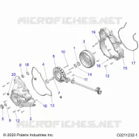 ENGINE, STATOR COVER AND FLYRAD
