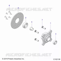 RADS, FRONT HUB AND BRAKE DISK