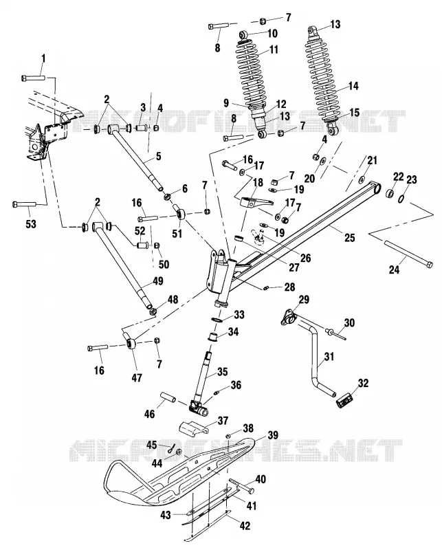 FRONT SUSPENSION AND SKI
