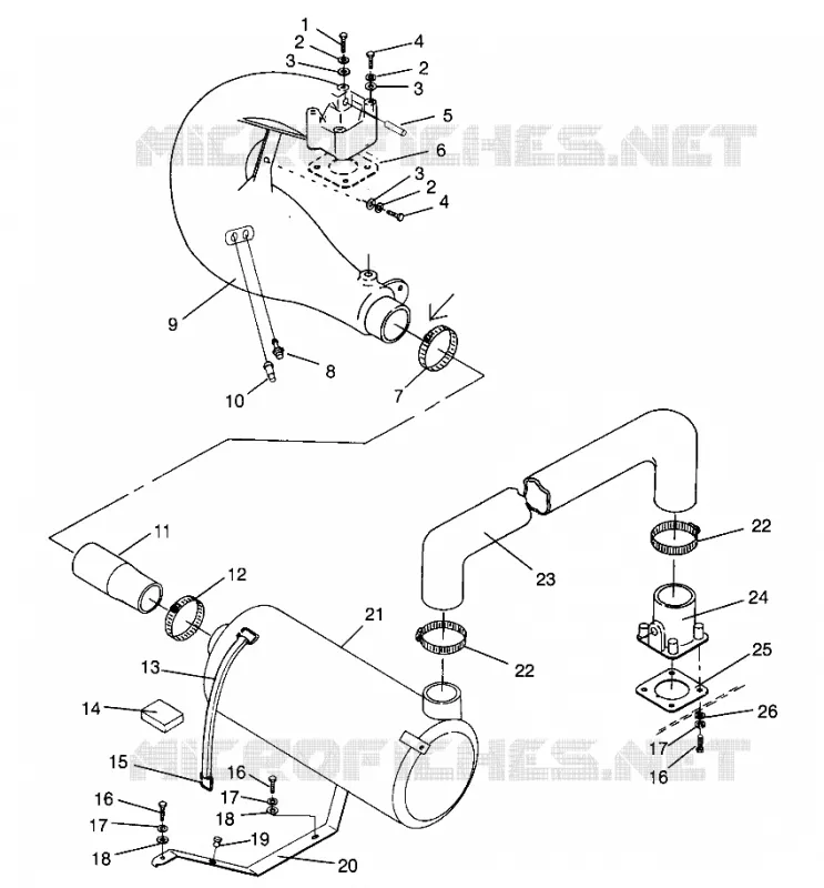 ABGASSYSTEM SL 700 B964066 and  Intl. SL 700 I964066 (4935633563B005)