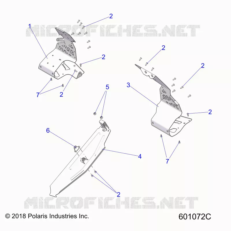 CHASSIS, CLUTCH GUARD AND FOOTRESTS
