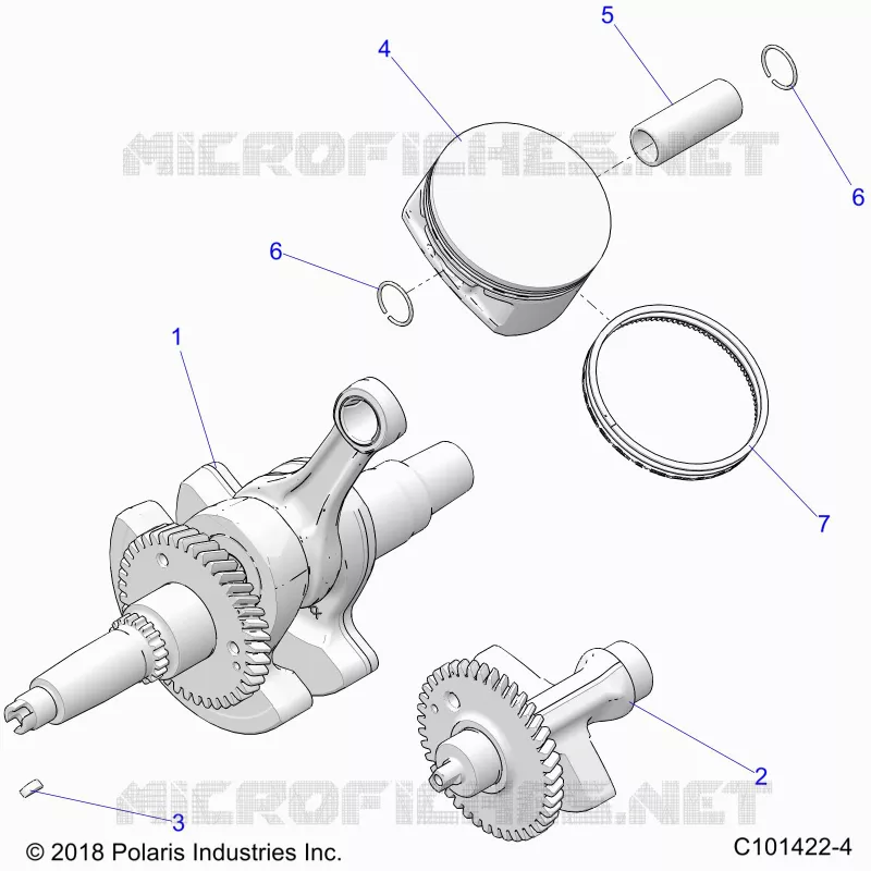 ENGINE, KURBELWELLE, PISTON AND BALANCE SHAFT