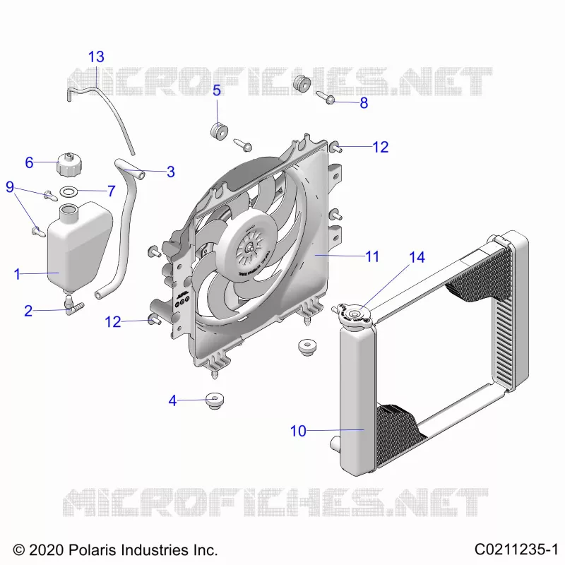 ENGINE, KÃŒHLSYSTEM, RADIATOR, FAN & OVERFLOW BOTTLE