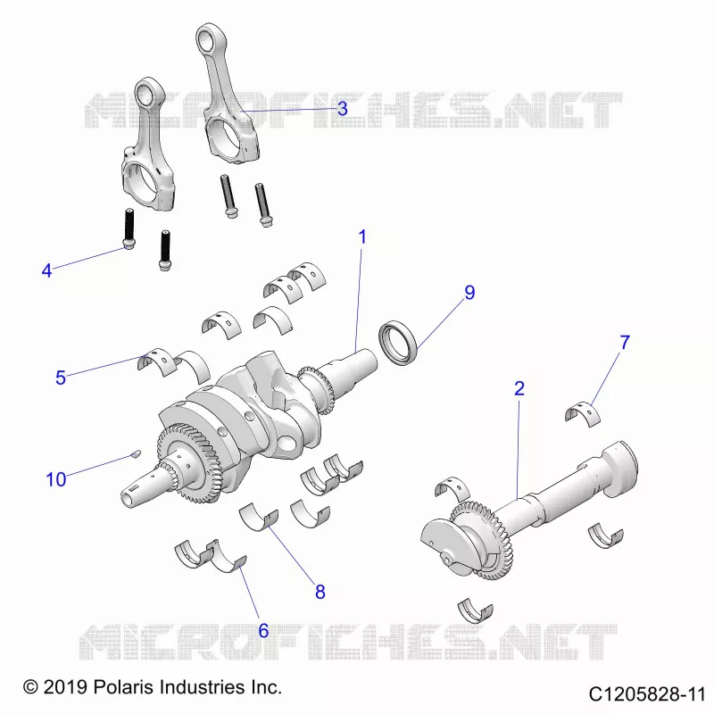 ENGINE, KURBELWELLE AND BEARINGS