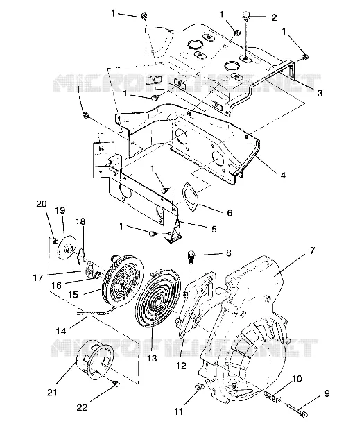 Gebläsegehäuse and  RÜCKZUG ANLASSER ASSEMBLY WIDETRAK GT / X932061 (4924722472035A)