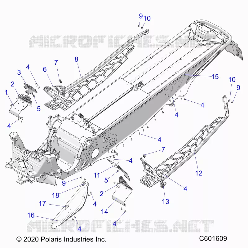 CHASSIS, CLUTCH GUARD, FOOTRESTS, AND RUNNINGBOARDS